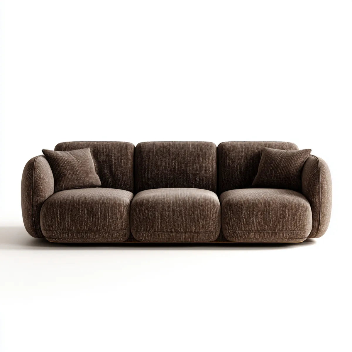 Sofa 3 brązowe siedzenia 230 x 95 x 78 cm w prostokątnym kształcie cynyli poliestrowej