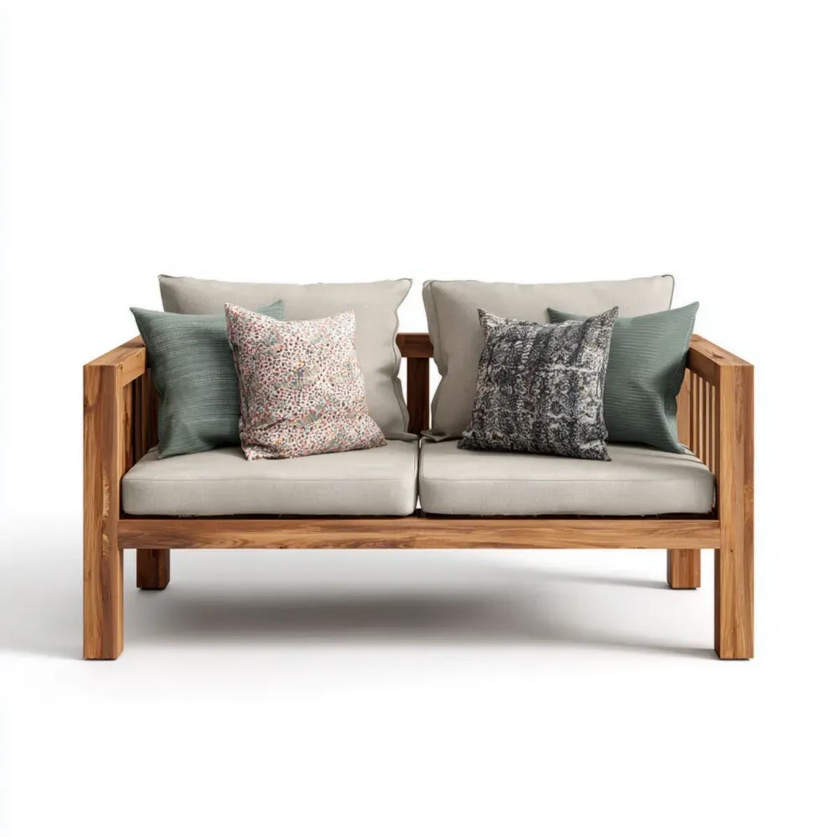 Sofa ogrodowa, 2-osobowa ogrodowy sofa ogrodowa w sofie z poduszkami, 126 x 75 x 78 cm