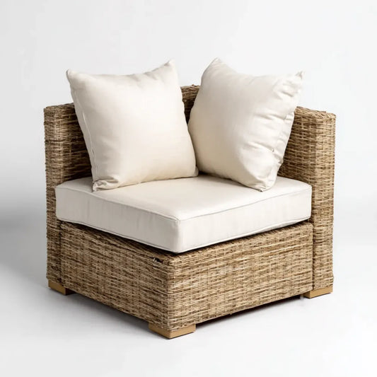 Fotel wypoczynkowy, Naturalny kwadratowy ogród salon krzesło w rattan 90 x 85 x 75 cm