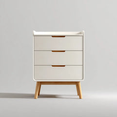 Przewijak, Szafka na pakowanie z 3 szufladami Białe drewno naturalne 80 x 50 x 90 cm MDF drewno lite prostokątne