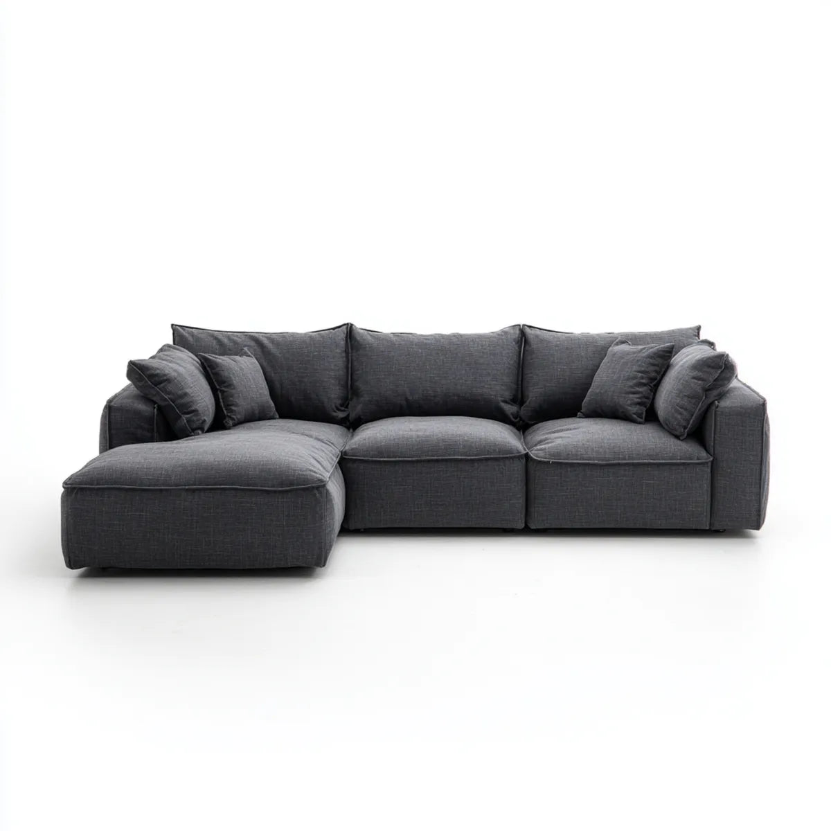 Sofa, Kanapa z lewym kątem antracytu 280 x 160 x 85 cm w poliestrze i pianie poliuretanowej
