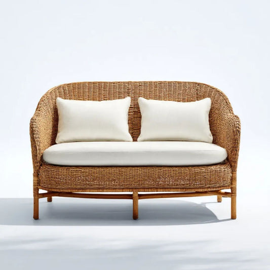 Sofa ogrodowa, Ogród Tapczan 2 Tapczan w rattanie z beżowymi poduszkami, 140 x 75 x 85 cm