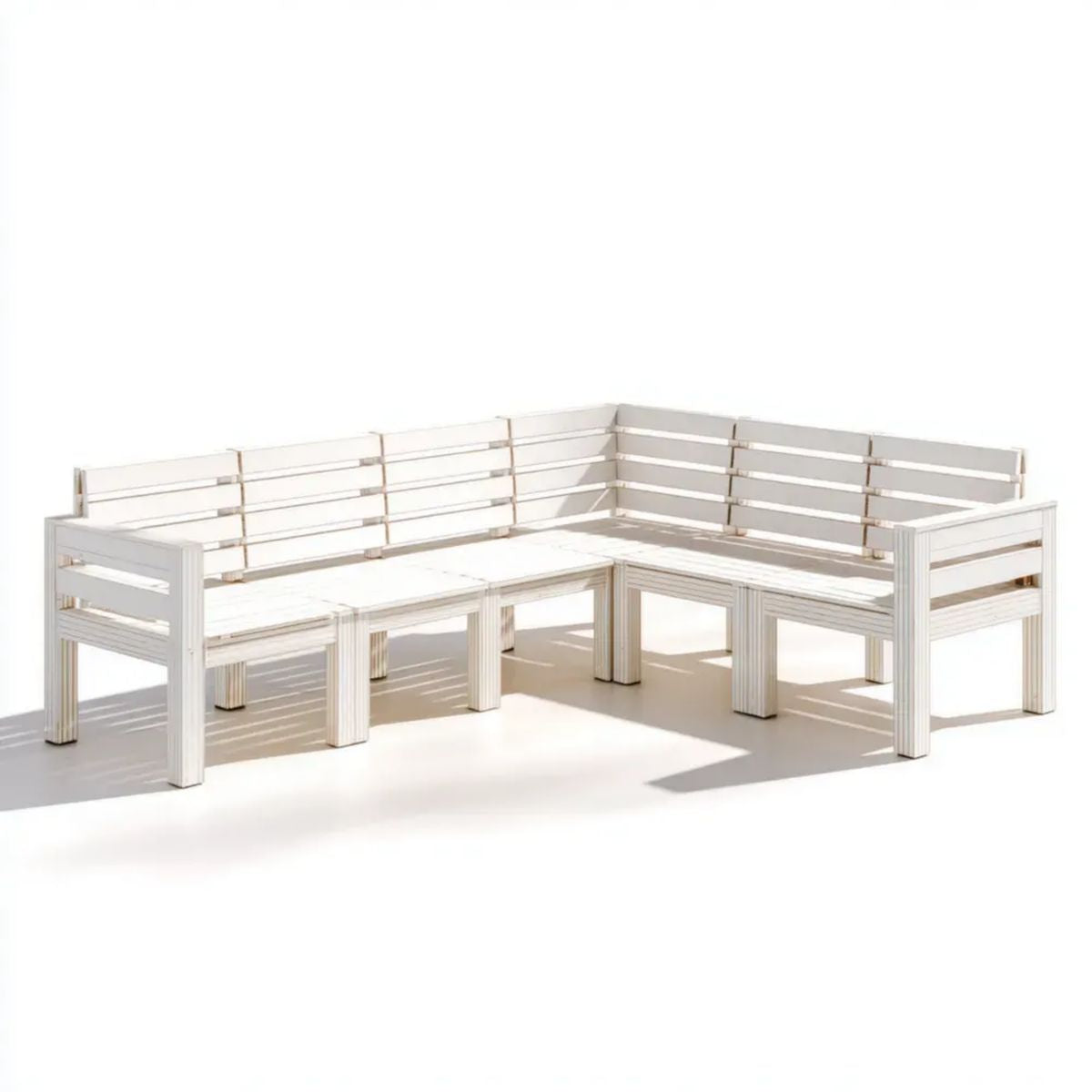 Sofa ogrodowa, Ogród sofa 3 kwadratowy biały w 210 x 210 x 80 cm